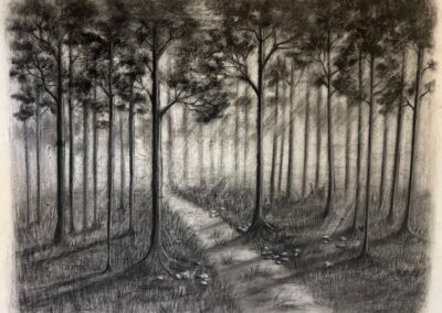 Brianna Bryson, Charcoal Forest (2023), charcoal on mixed media paper ©Brianna Bryson